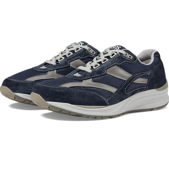 SAS Mens Journey Mesh Walking Sneakers US 14 Wide Blue White Suede EUC - Picture 1 of 15